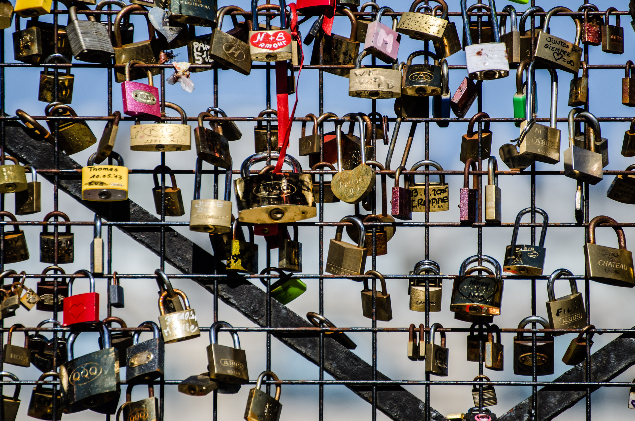 Les cadenas des amoureux, Pont des Arts, Paris