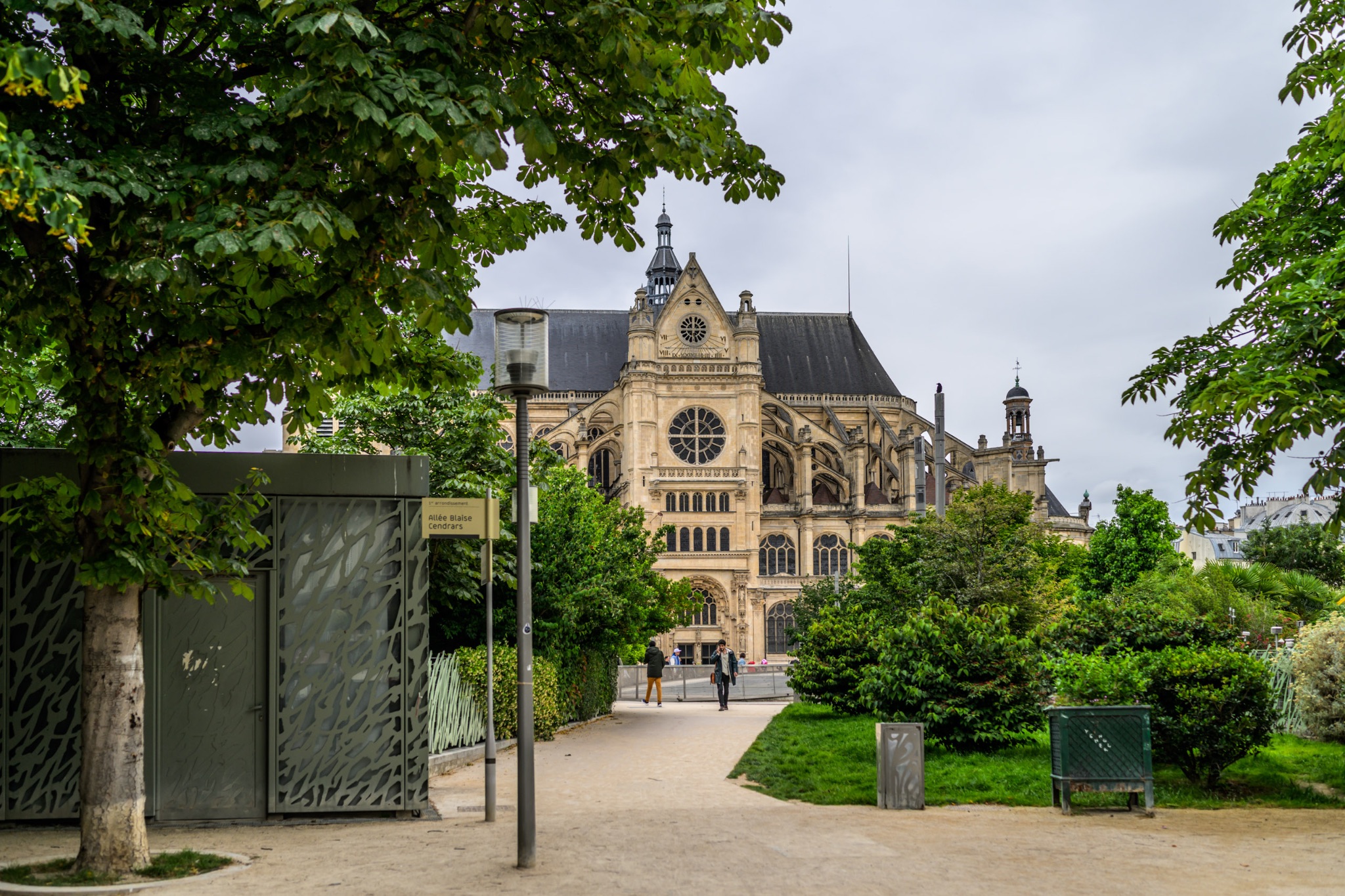 Saint Ambroise Church from Les Halles garden, Paris